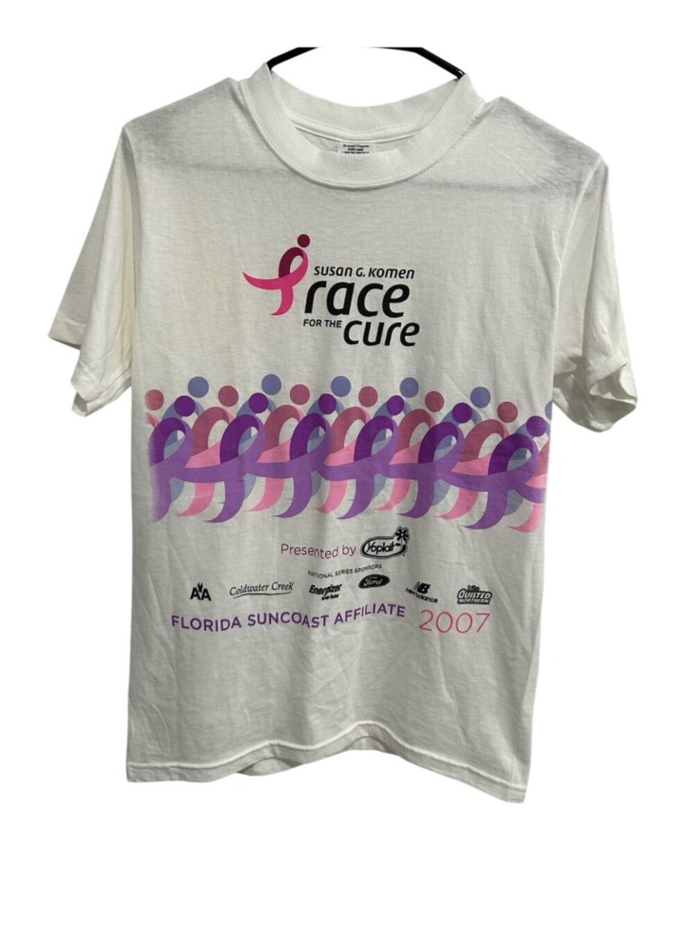 Susan G. Komen 2007 Race For The Cure Florida Suncoast White T-Shirt Sz S